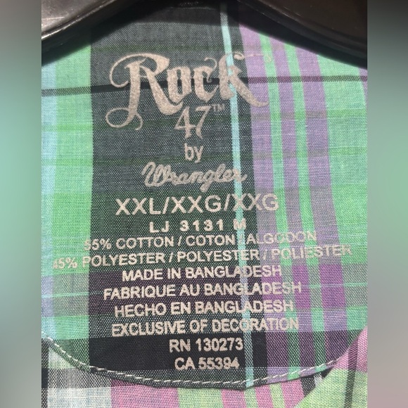 Rock 47 by Wrangler Women's Diamond Snap Western Cowgirl Shirt Size XXL - Picture 5 of 10